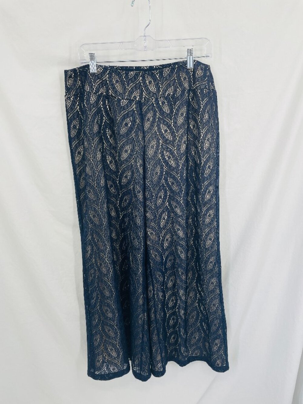 Cato Navy Blue Lace Wide Leg Casual Pants